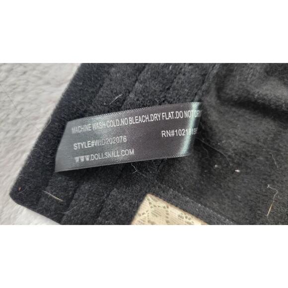 Dolls Kill Widow Black Pink Lace Two-Piece Set Sz S Kawaii Goth E Girl Lingerie - Picture 4 of 12